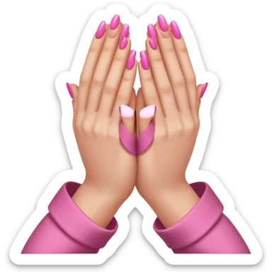 brown prayer hands with pink nails  sticker