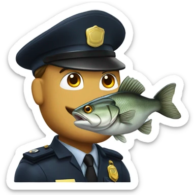 cod fish cop sticker