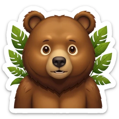 jungle wild bear sticker