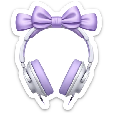 white headphones with lavender bows on the side sticker