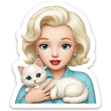 Marilyn Monroe, with cute cat sticker