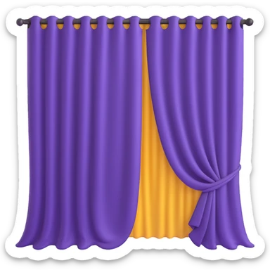 A purple curtain hanging down, made of soft fabric, slightly wrinkled or flowing sticker