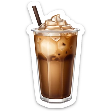 Starbuck ice coffee with ice cubes sticker