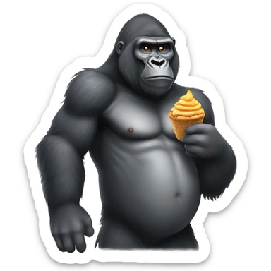 Gorilla with Fried Chicken sticker