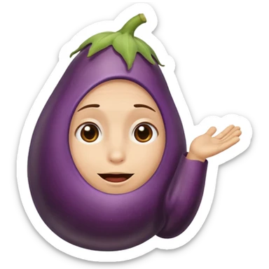 begging for eggplant sticker