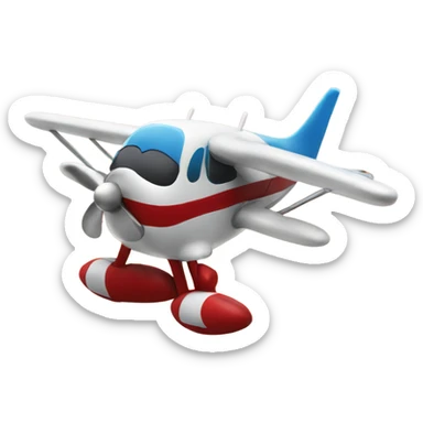Mickey Mouse flying a plane sticker