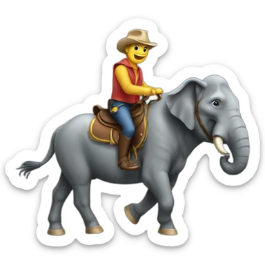 a horse riding an elephant sticker