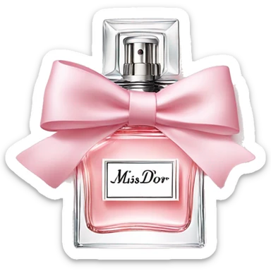 Light pink Miss Dior perfume with bow sticker