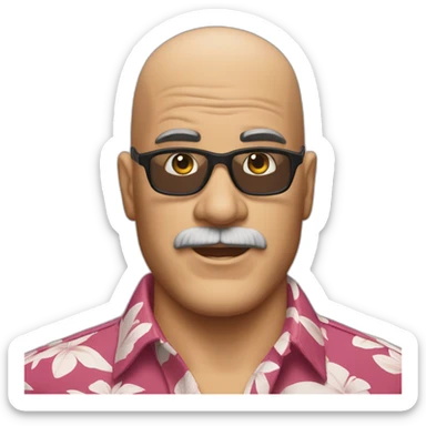 bald magnum pi no mustache hawaii sticker