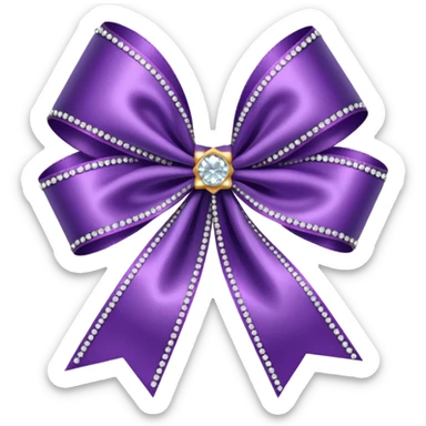 purple ribbon with diamonds sticker