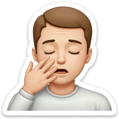 A man choking him self and closing his eyes sticker