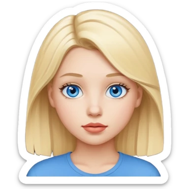 Teenage with blue eyes, blonde hair and thick lips sticker