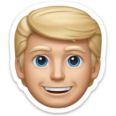Samsung cold face emoji but it's smiling with Trump hair sticker