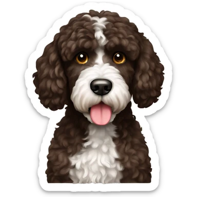 brown portuguese water dog full body  sticker