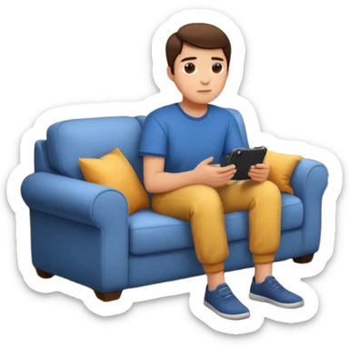 person watching a movie in their living room sticker