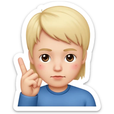 Blushing face with moddle finger sticker