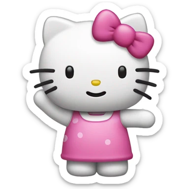Hello kitty saying hi sticker