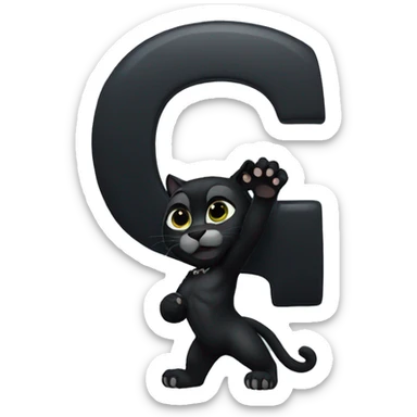 Black panther holding the number 0 in its paws sticker