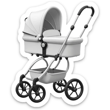 flat, not 3d baby stroller with no detail  sticker