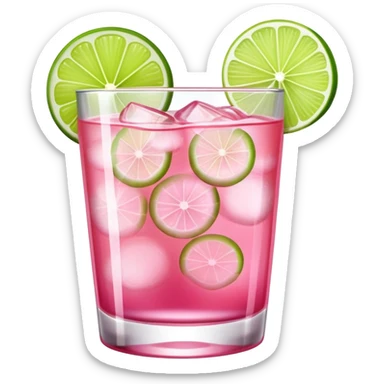 Pink gin drink  sticker