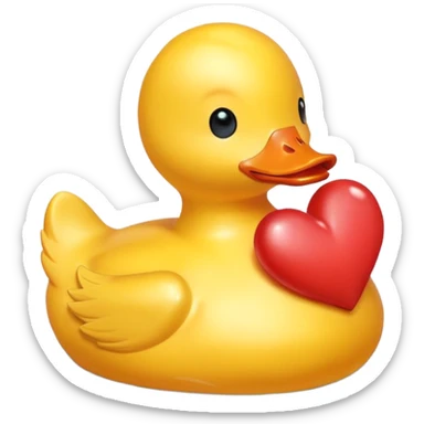 rubber duck heart sticker