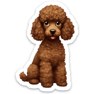 brown poodle sticker
