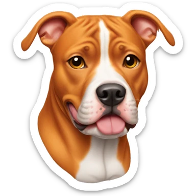 orange pitbull with cropped ears  sticker