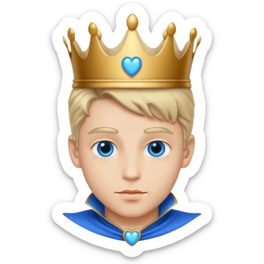 Principe con ojos de corazónes azules sticker