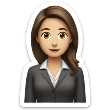 receptionist desk brown hair sticker