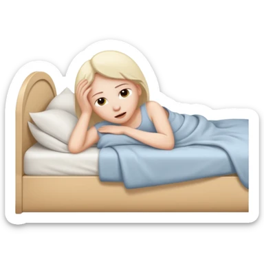 Person waking up out of bed sticker