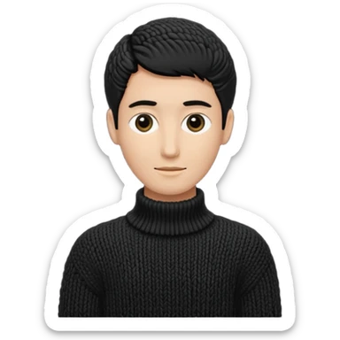 long-necked black knitwear sticker