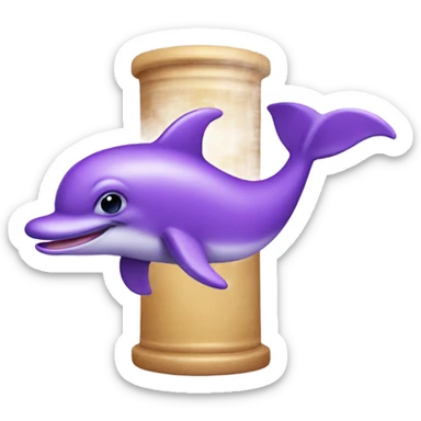 Purple dolphin sticker