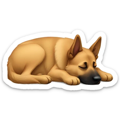 sleeping german sheperd sticker