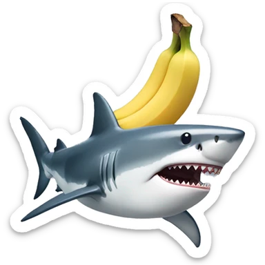 shark that eat a banana sticker