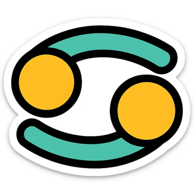 stylized icon of the zodiac sign Cancer for July sticker