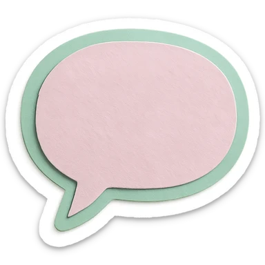 soft pastel cute speech bubble for journal annotations, paper craft style, with a mint green border sticker