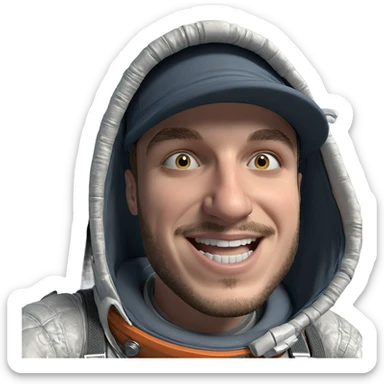 smiling astronaut in spacesuit sticker