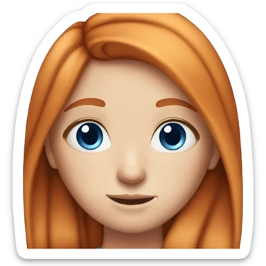 Straight ginger hair girl with blue eyes and freckles  sticker