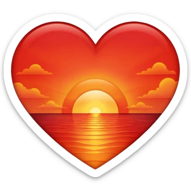 Sunset heart sticker