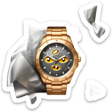 A hand watch in a delivery package sticker