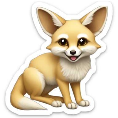 Fennec fox with phone sticker