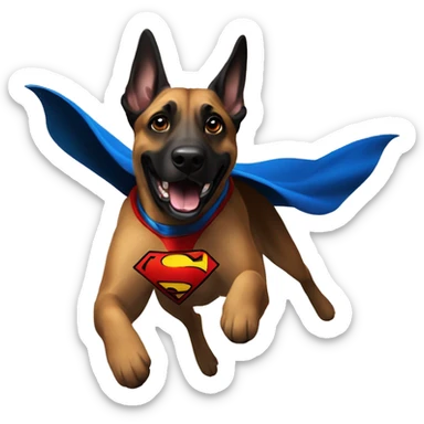  superman dog malinois flying sticker
