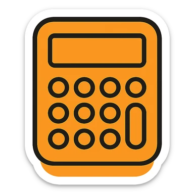 minimalist calculator icon, rounded corners, monochrome palette, subtle shadow, no text sticker