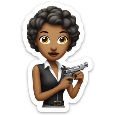 coquette woman with a pistol  sticker