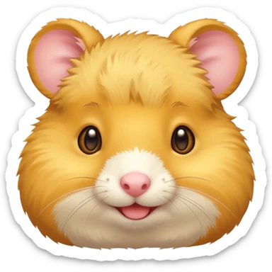 Head of a bright yellow hamster, smiling face
 sticker