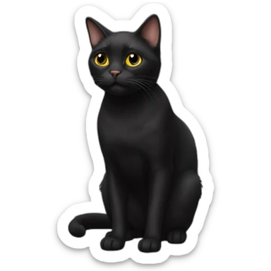 Black-cat-with-a-bobtail sticker