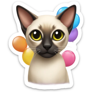 Rainbow Siamese holiday sticker