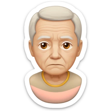 elderly sad with beige shirt sticker