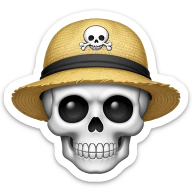 Luffy straw hat logo but.his head is a skull sticker