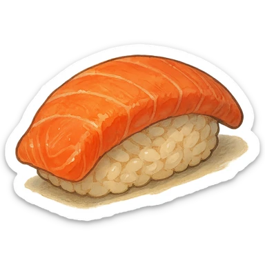 nigiri sushi, ghibli style sticker